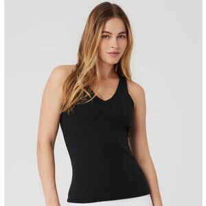 ALO YOGA Black Elevate Rib Tank - L